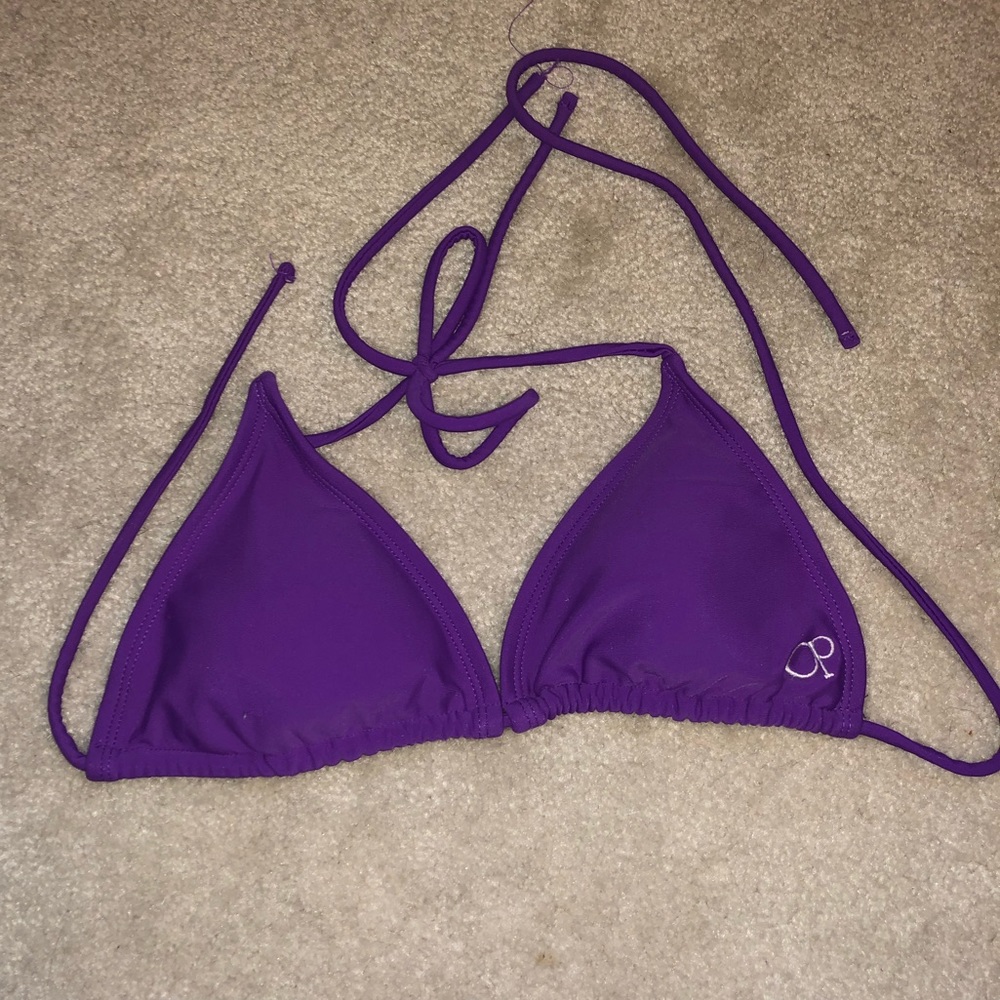 BRIGHT PURPLE Triangle Bikini Top Sz Small